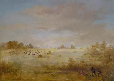 Elk Grazing on an Autumn Prairie