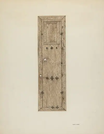 Copper-studded Door (One of a Pair)