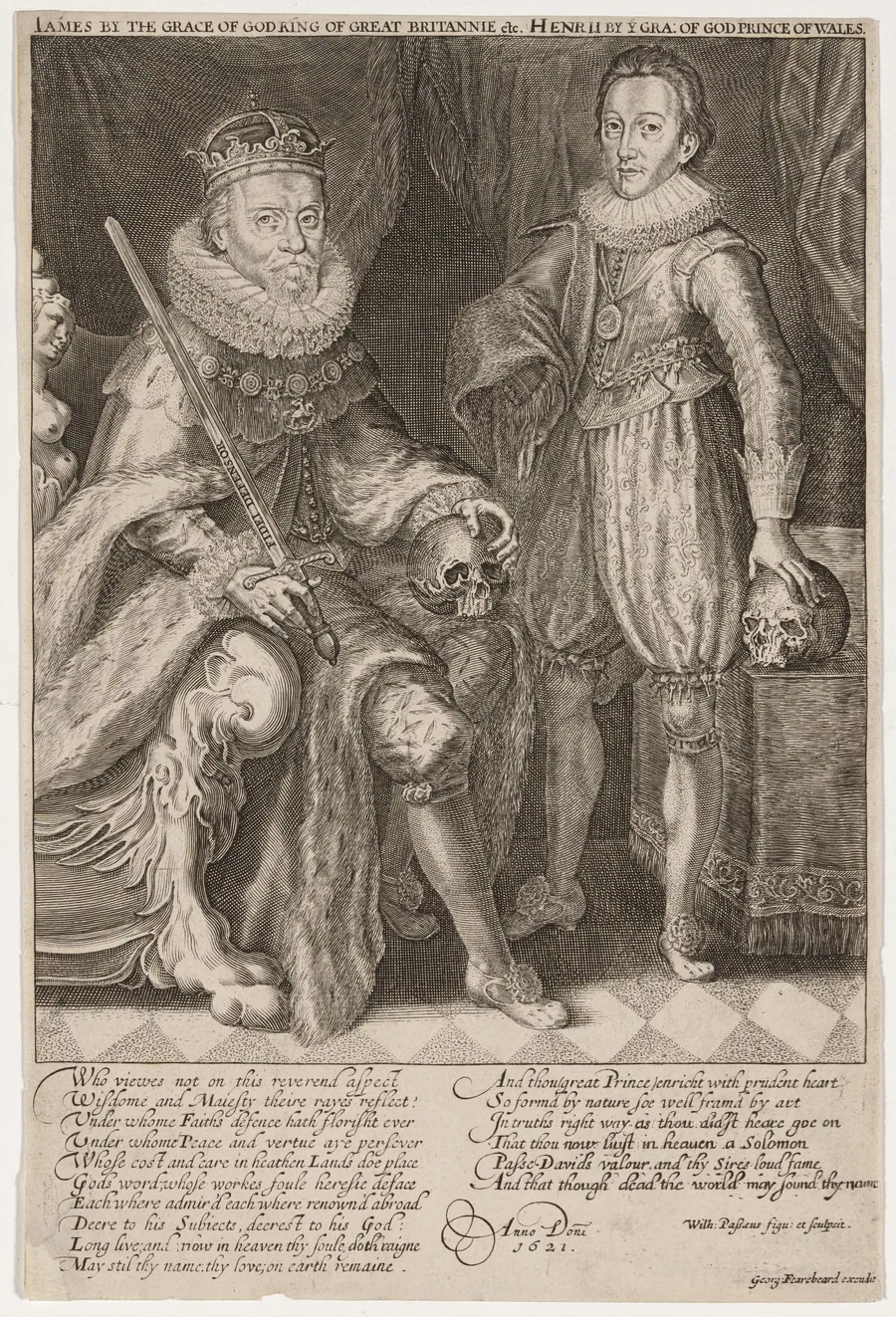 James I, King of England and Charles, Prince of Wales by Willem de Passe