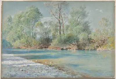 Traunstein River on the Road to Empfig, Bavaria