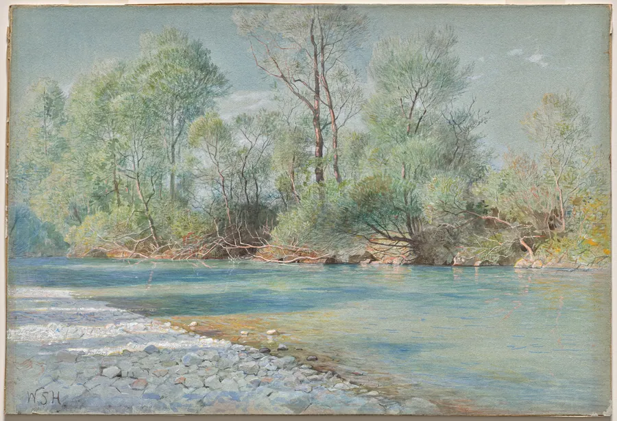 Traunstein River on the Road to Empfig, Bavaria by William Stanley Haseltine
