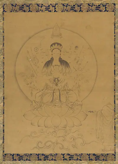 Thousand-armed thousand-eyed bodhisattva Avalokiteshvara (Guanyin) 明 佚名 《千手千眼觀世音菩薩像》 軸