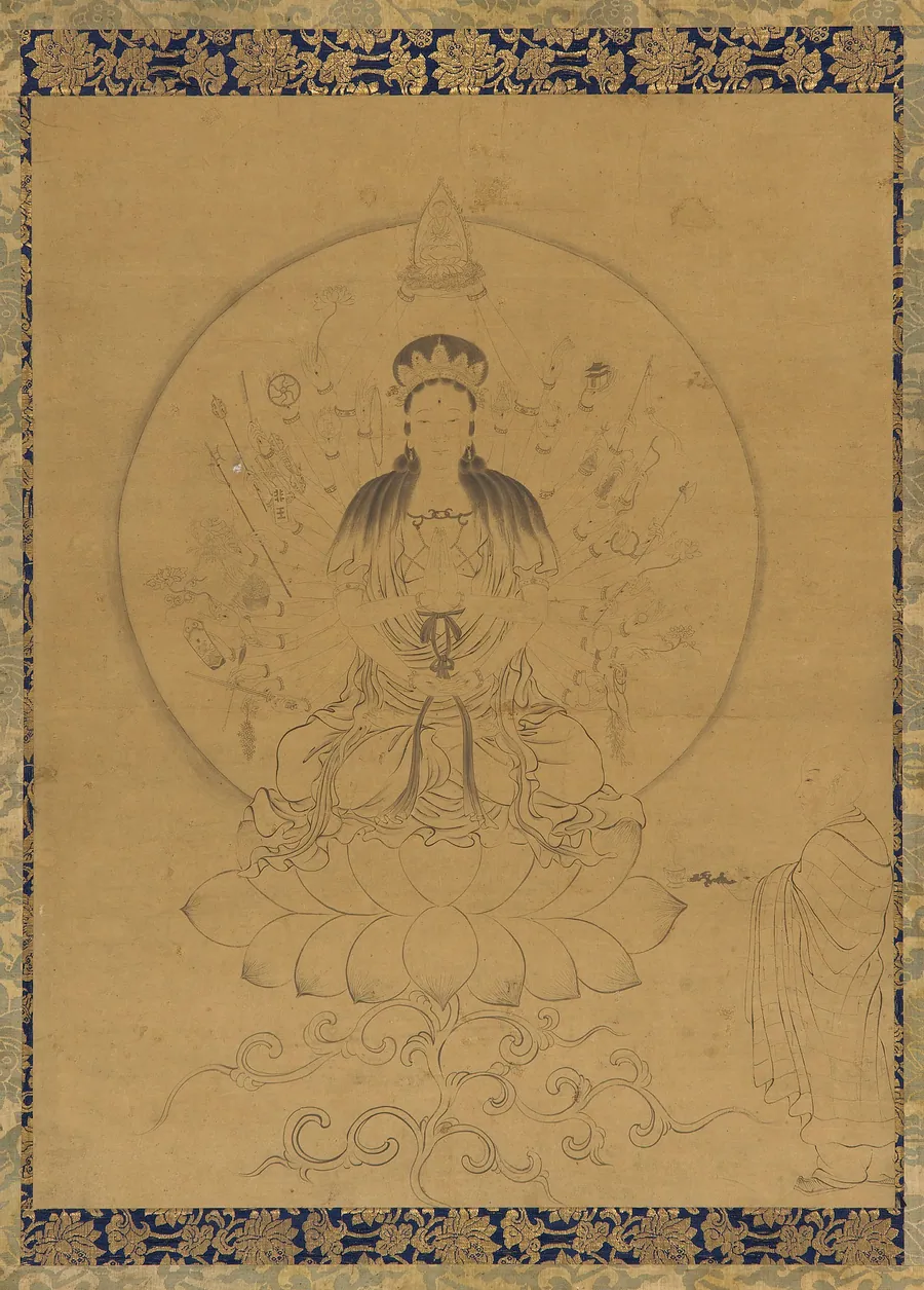 Thousand-armed thousand-eyed bodhisattva Avalokiteshvara (Guanyin) 明 佚名 《千手千眼觀世音菩薩像》 軸 by Formerly attributed to Fanlong 梵隆 (active mid-12th century)