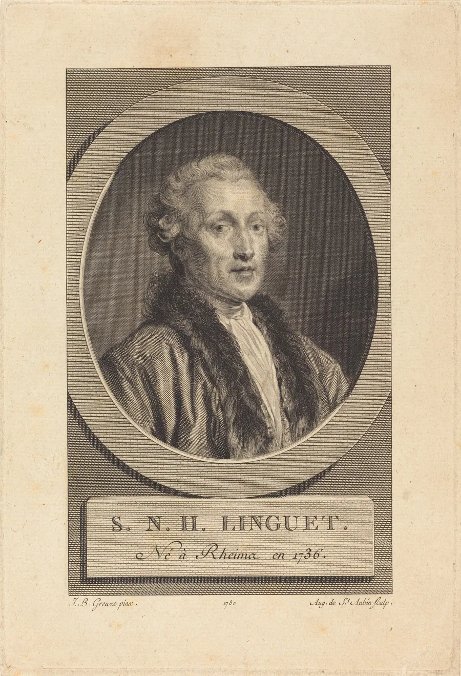 Simon-Nicolas-Henri Linguet by Augustin de Saint-Aubin