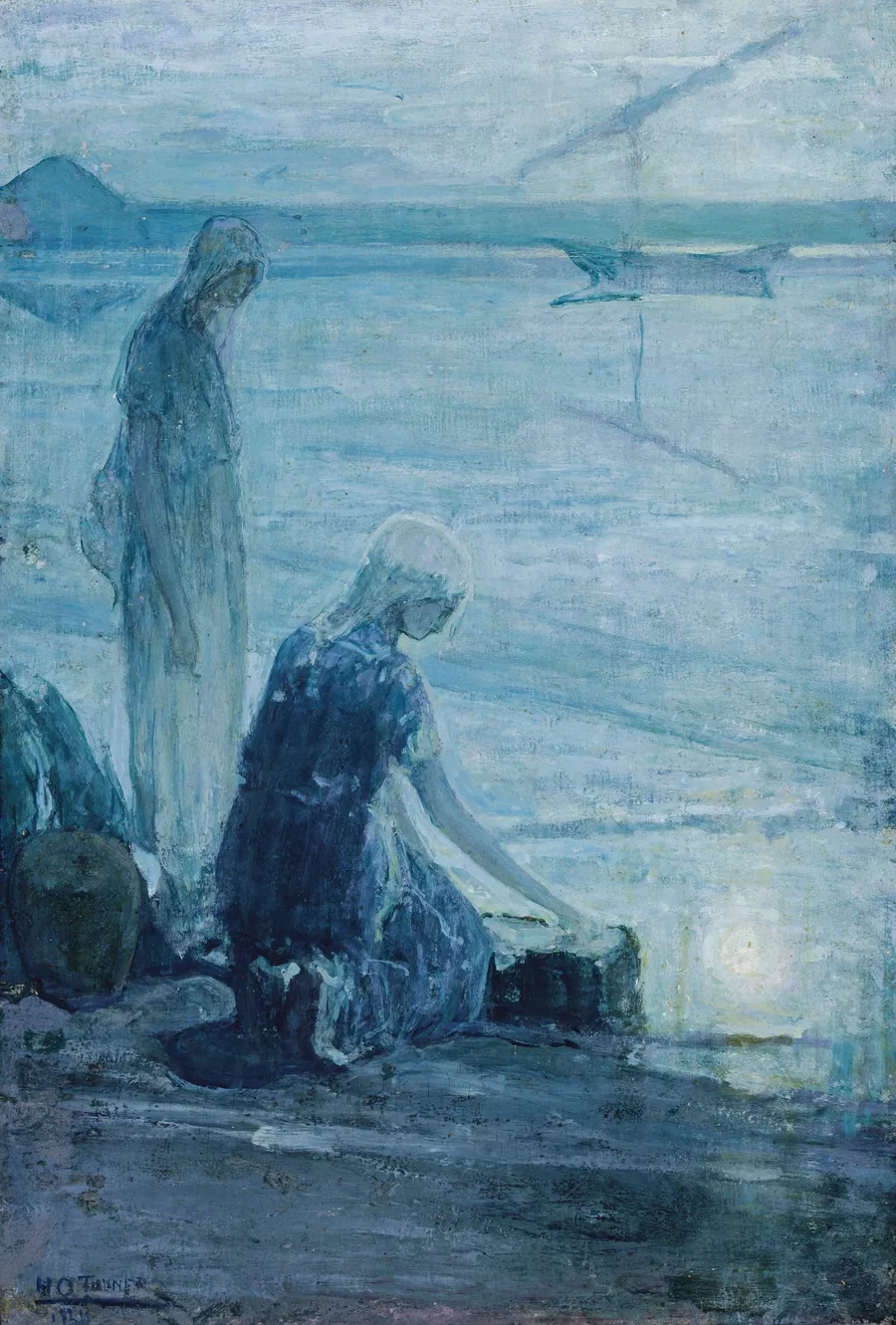 Moses in the Bullrushes by Henry Ossawa Tanner, born Pittsburgh, PA 1859-died Paris, France 1937