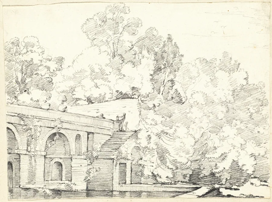 The Fishpond at Villa Madama by Joseph-Marie Vien