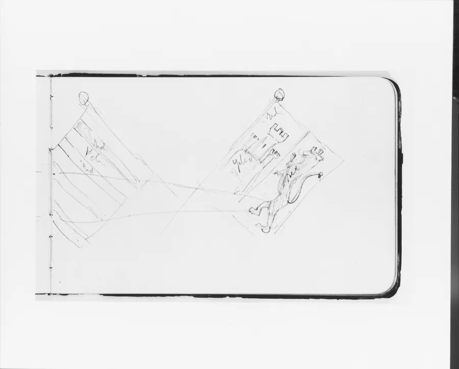 Two Flag Studies (from Sketchbook) by Albert Bierstadt