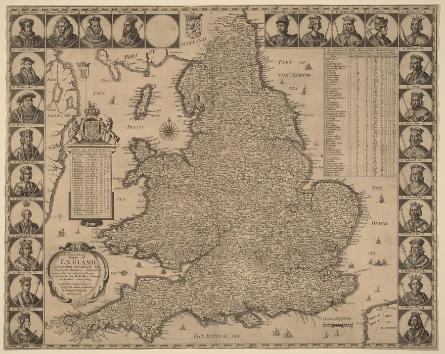 A New and Exact Mappe of England by Wenceslaus Hollar