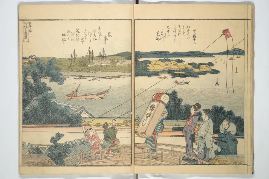 繪本隅田川兩岸一覧|Panoramic Views of Both Banks of the Sumida River at a Glance (Ehon Sumidagawa ryōgan ichiran) 繪本隅田川兩岸一覧 by Katsushika Hokusai 葛飾北斎