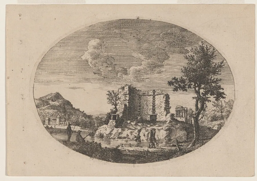 Ruined Two-Story Building with Mountains in Distance by Paul Sandby