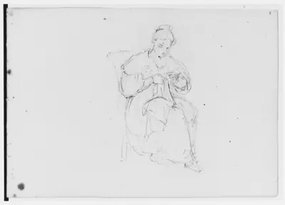 Female Figure Sewing (from Sketchbook)