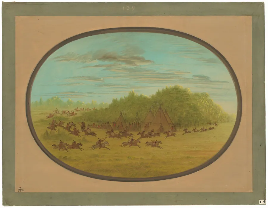 Sham Fight of the Camanchees by George Catlin