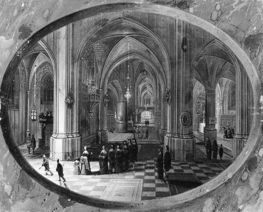 Interior of a Gothic Church at Night by Pieter Neeffs the Elder