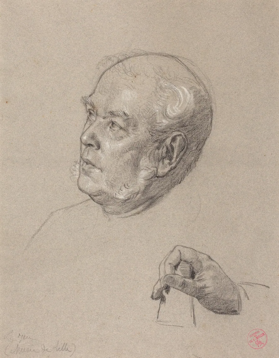 Head and Hand of a Man Throwing Dice by Charles-Louis-Lucien Müller
