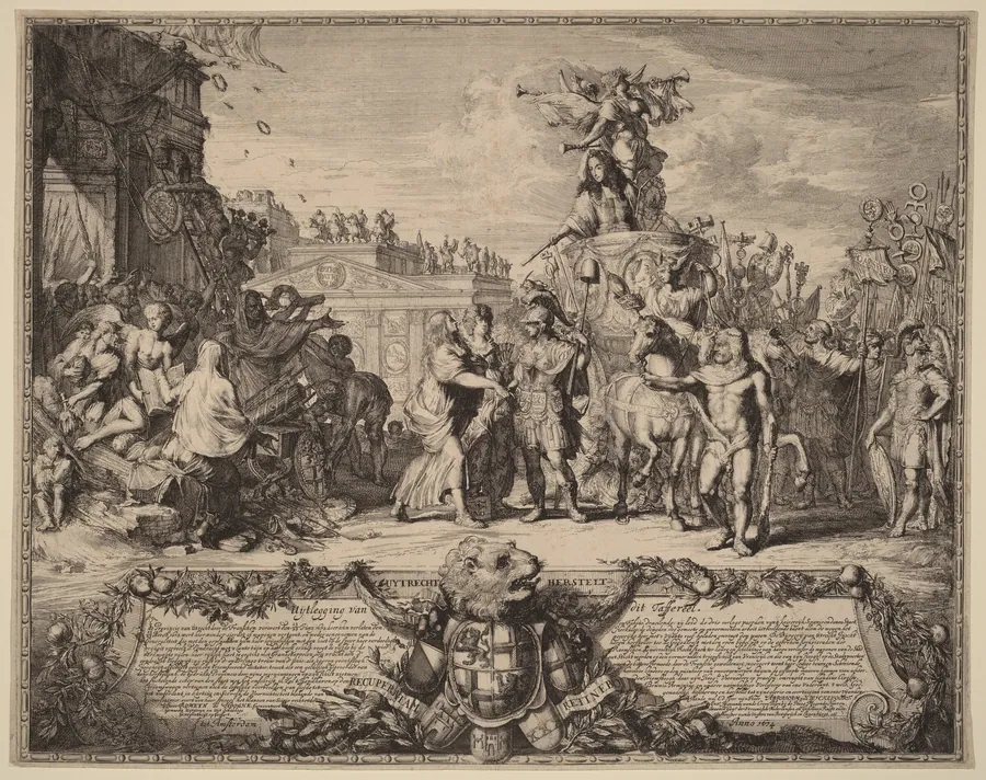 Uytrecht Herstelt (The Recapture of Utrecht, 1673) by Romeyn de Hooghe
