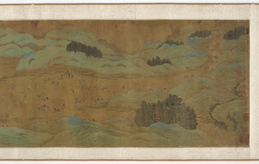 Treaty at the Bian Bridge 《汴橋會盟圖》 by Formerly attributed to Qiu Ying 仇英 (ca. 1494-1552)