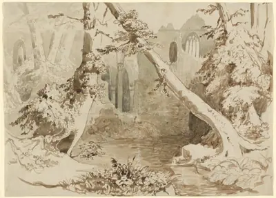 A Ruined Church in the Forest