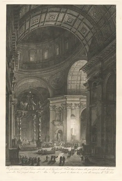 Interior of St. Peter’s, with the Illumination of the Cross of St. Peter