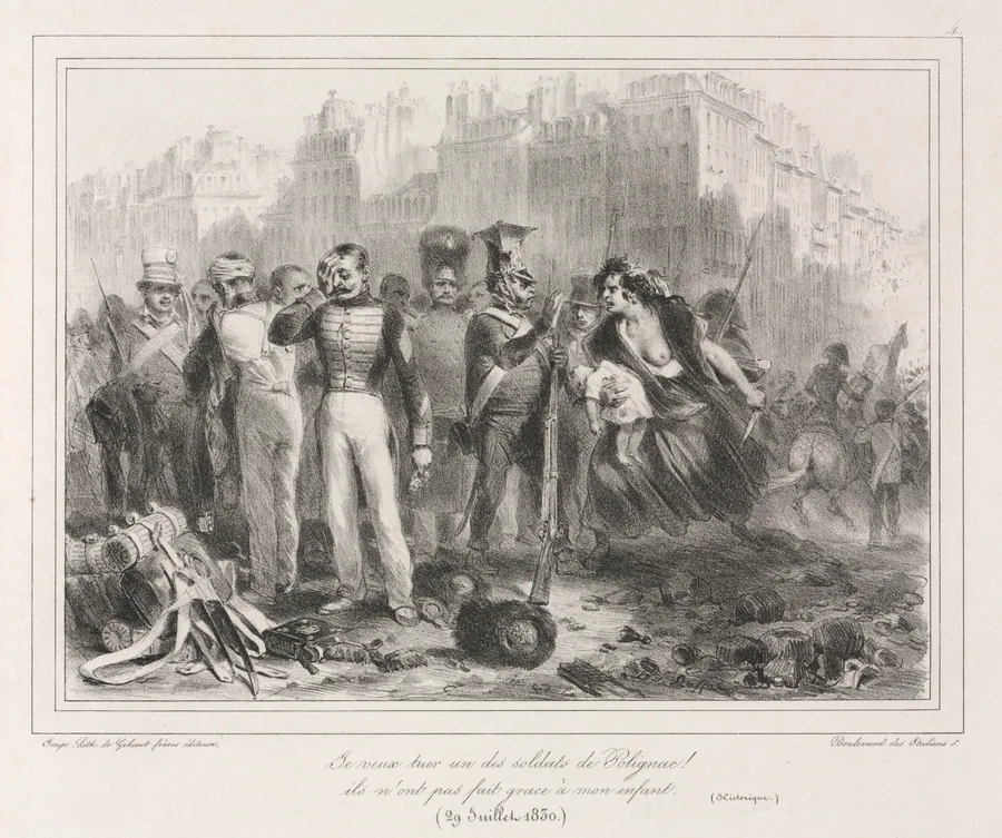 Album of 1831: I want to kill one of Polignac's soldiers.  They did not spare my child (Historic) by Auguste Raffet