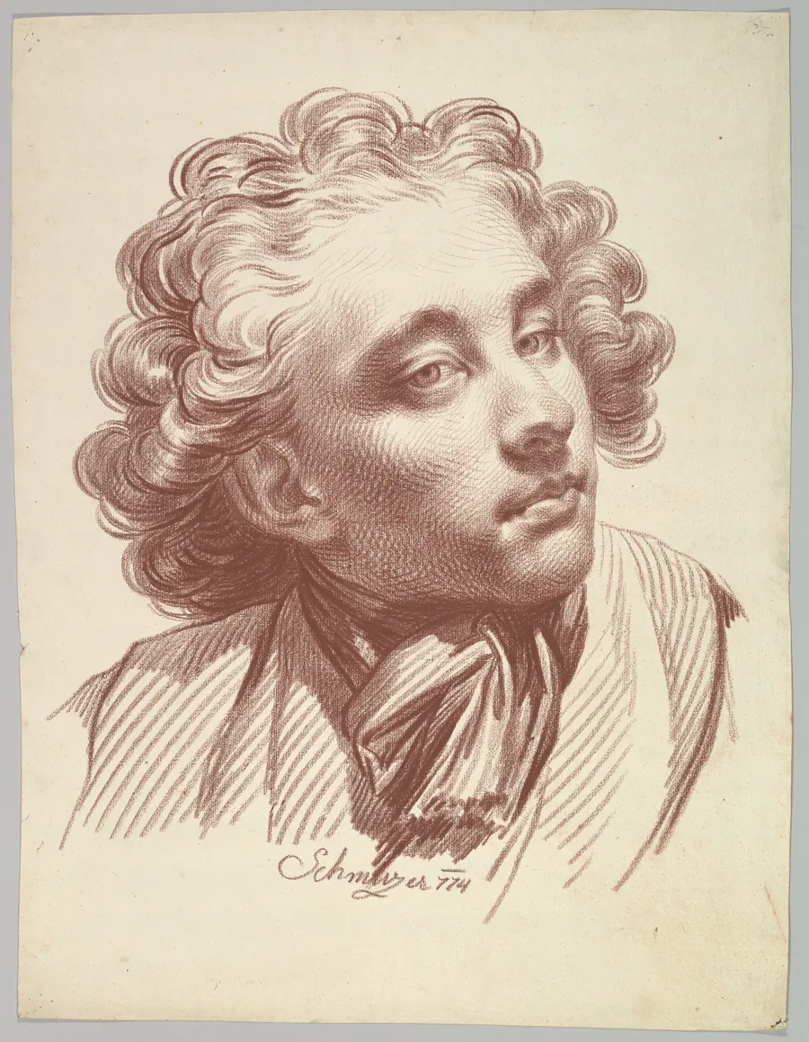 Head of a Young Man Looking Right by Jakob Matthias Schmutzer