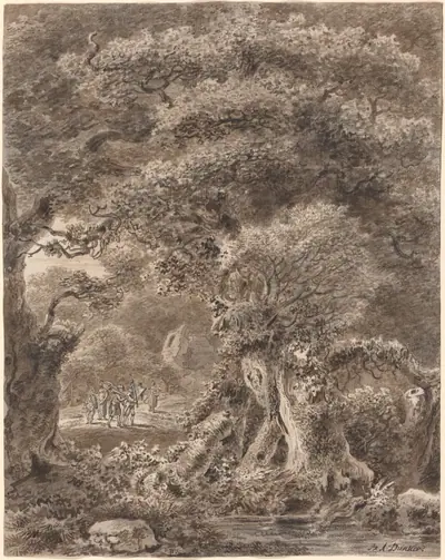Musicians Traveling through a Forest