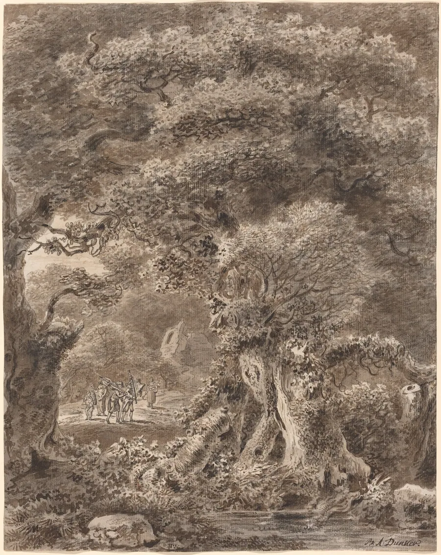 Musicians Traveling through a Forest by Balthasar Anton Dunker