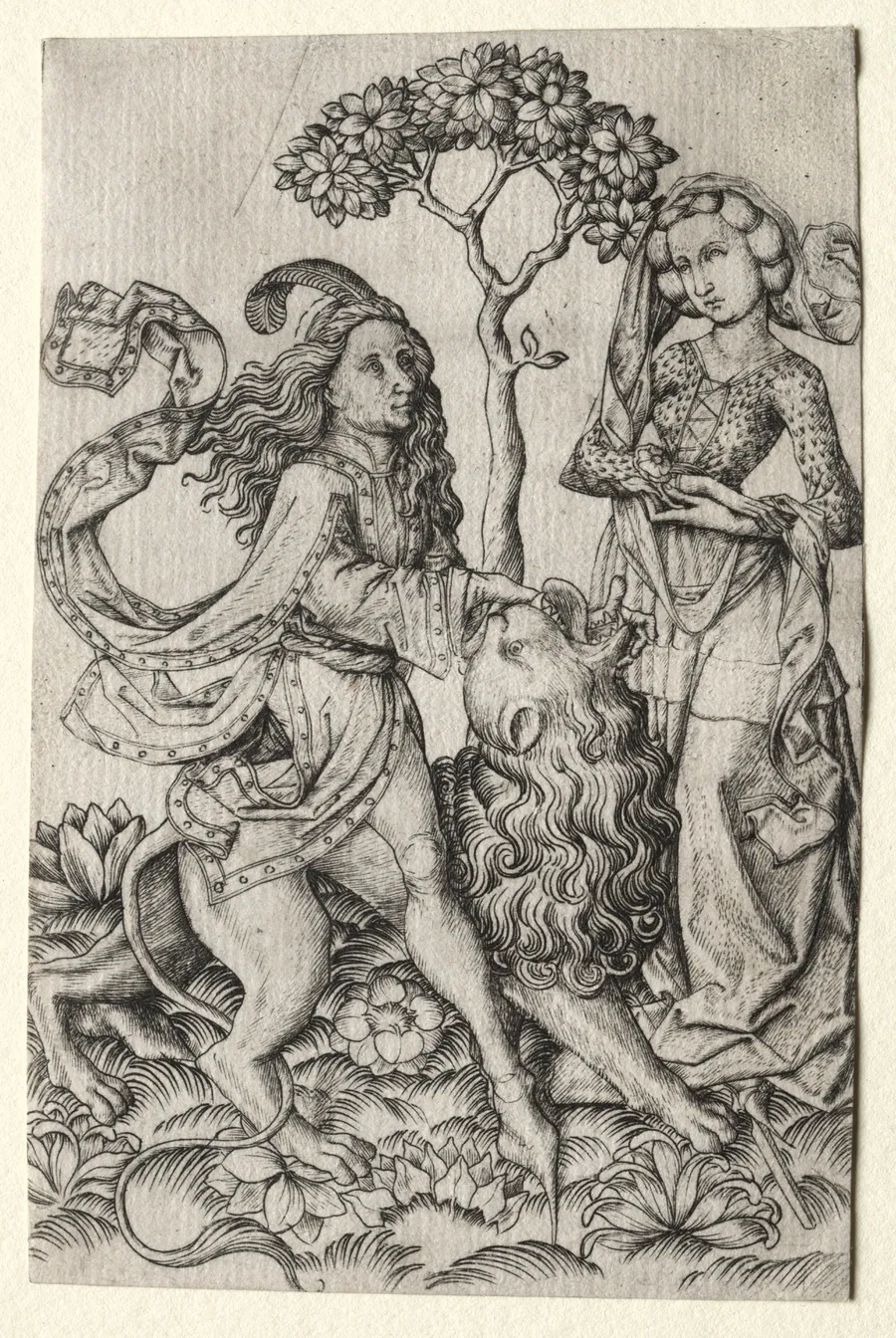 Samson Rending the Lion by Master ES