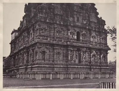 West and South Sides of the Vimana Walls, Great Temple (Brihadeshvara) at Tanjore (Thanjavur)