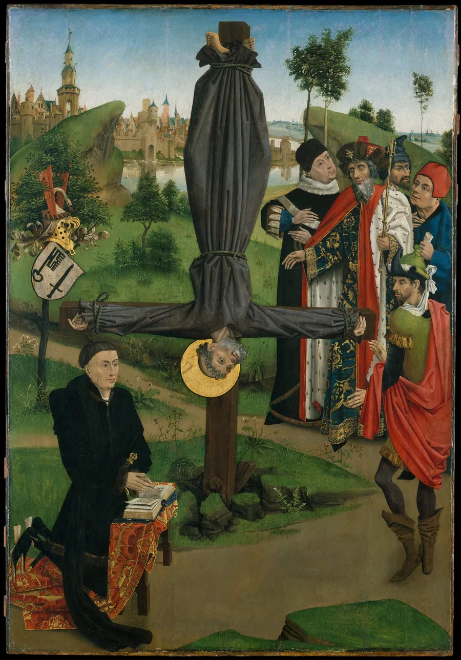 The Crucifixion of Saint Peter with a Donor; The Legend of Saint Anthony Abbot with a Donor;  The Annunciation by Northern French Painter