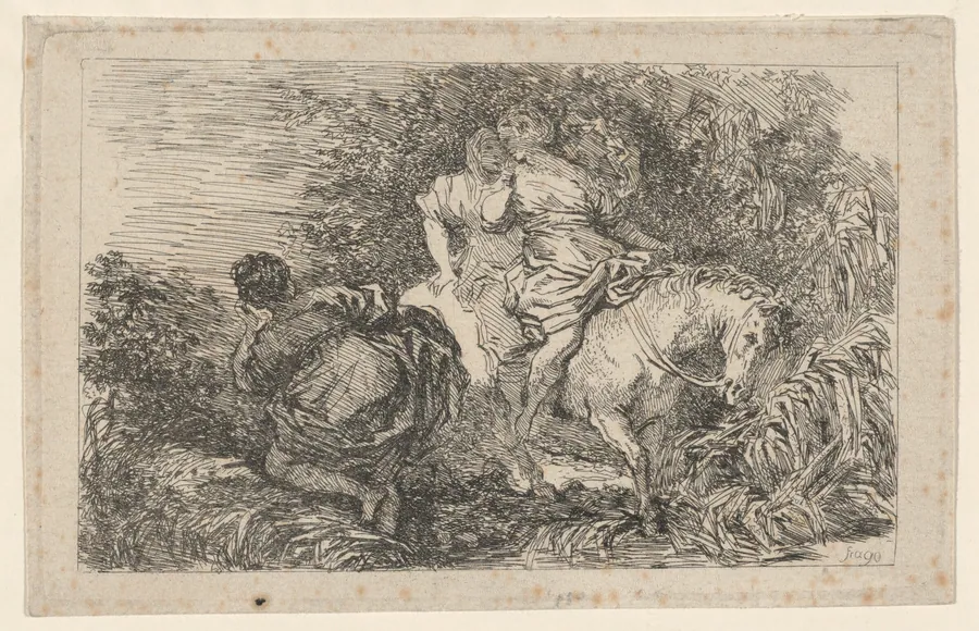 The Flight of Cloelia by Jean Honoré Fragonard
