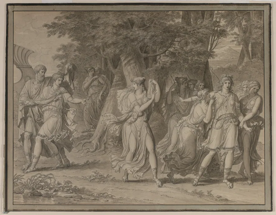 Telemachus, Urged by Mentor, Leaving the Island of Calypso by Charles Meynier