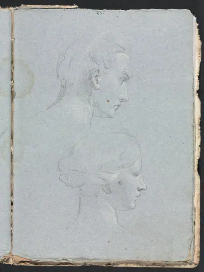 Verona Sketchbook: Two heads (page 85)