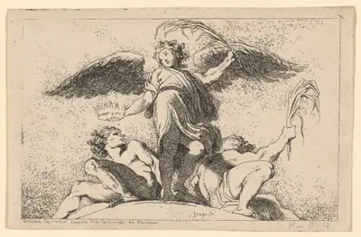 Angel Holding a Palm and a Crown