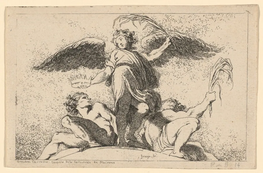 Angel Holding a Palm and a Crown by Jean Honoré Fragonard