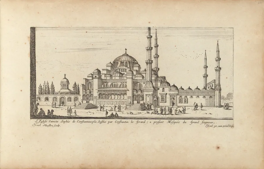 L'Eglise Saincte Sophie de Constantinople, bastie par Constantin le Grand; a present Mosquée du Grand seigneur by Israël Silvestre