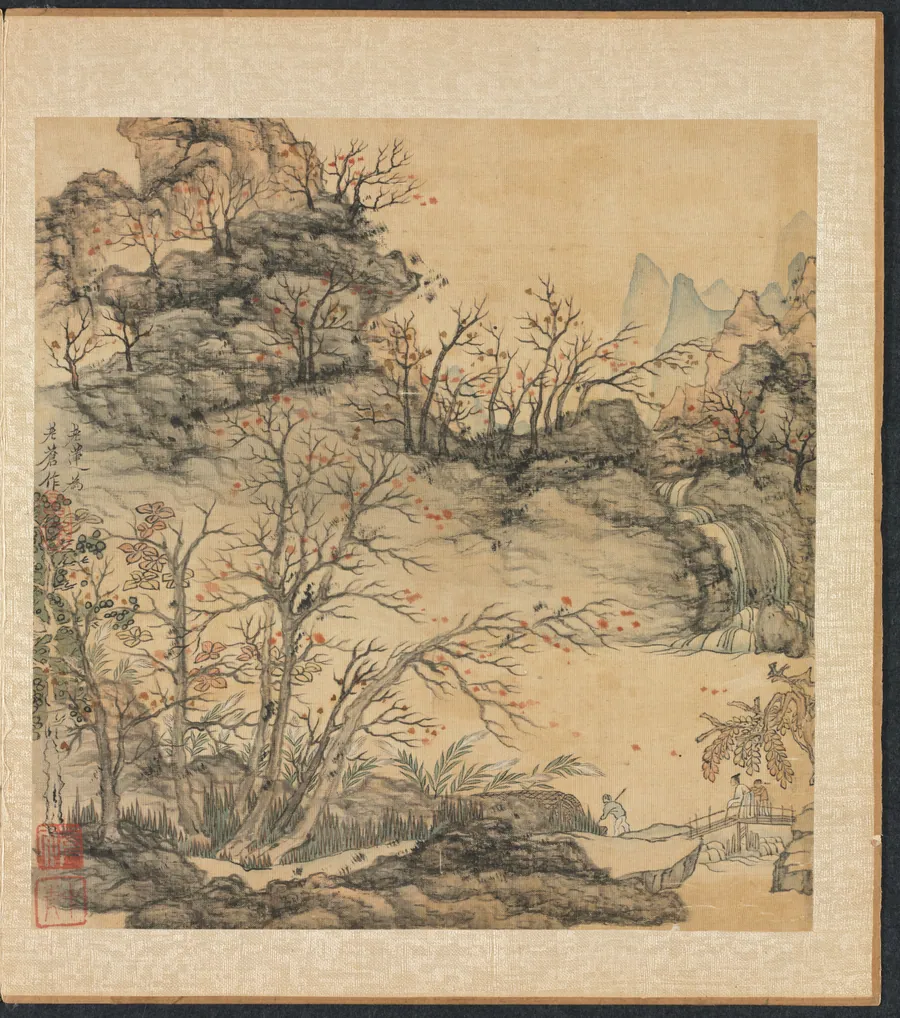 Paintings after Ancient Masters: Autumn Landscape by Chen Hongshou