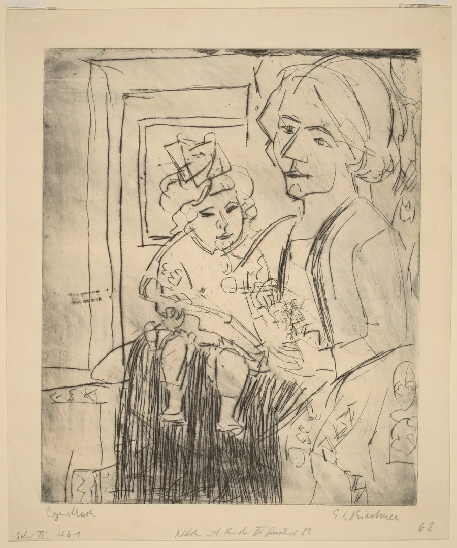 Young Woman with Child by Ernst Ludwig Kirchner