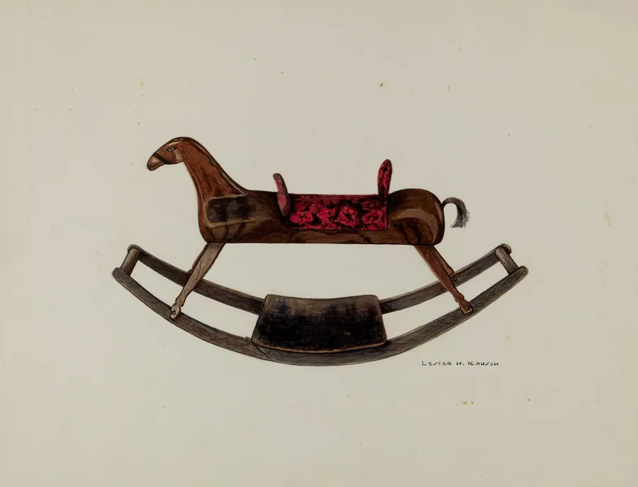 Wooden Rocking Horse by Lester Kausch
