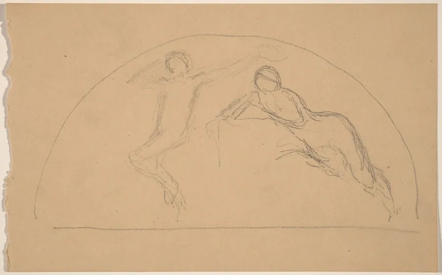 Study of Figures in a Lunette by Charles Sprague Pearce