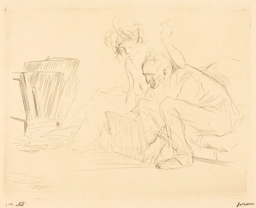Le repos du modèle (2e planche) (The Model's Rest) (second plate) by Jean-Louis Forain