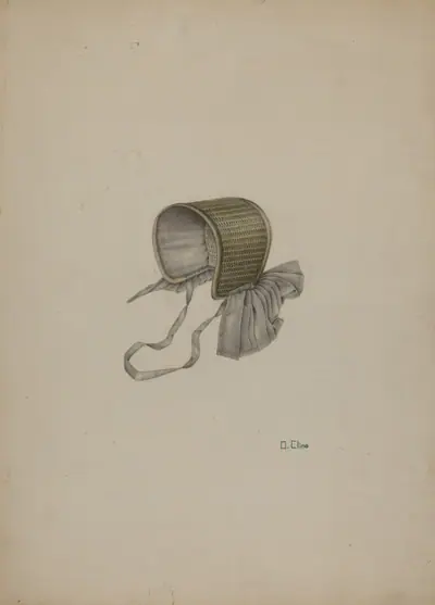 Doll's Straw Bonnet