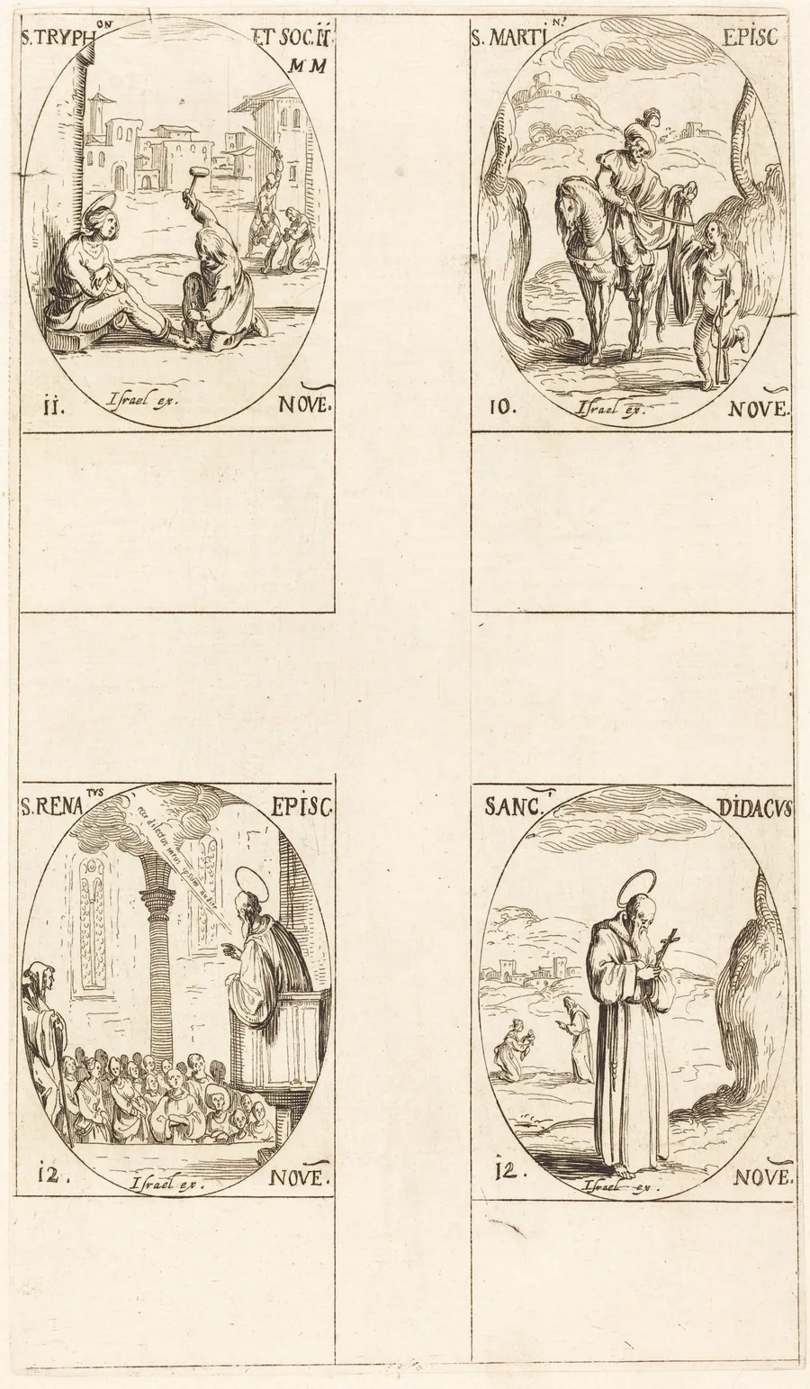 St. Martin; St. Tryphon and Companions; St. Renatus; St. Didacus by Jacques Callot