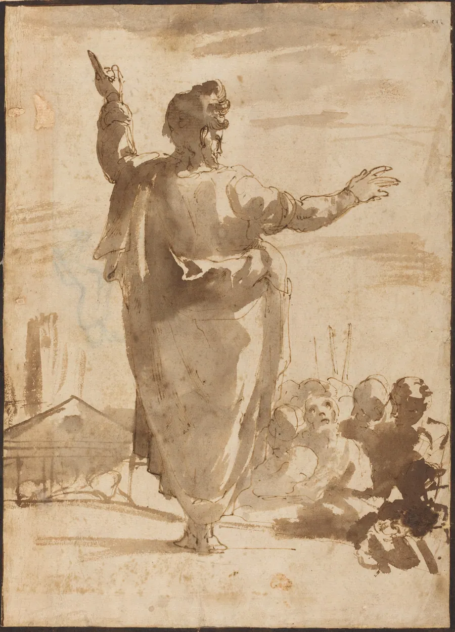 Saint Paul Preaching by Agostino Carracci