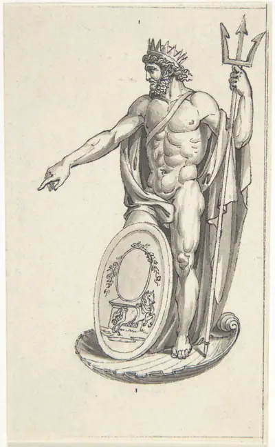 Design for Neptune with an Oval Medallion