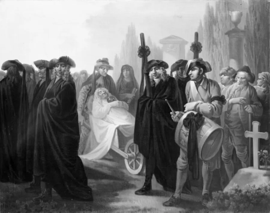 Den danske Comedies Ligbegængelse, 5. scene by C.A. Lorentzen