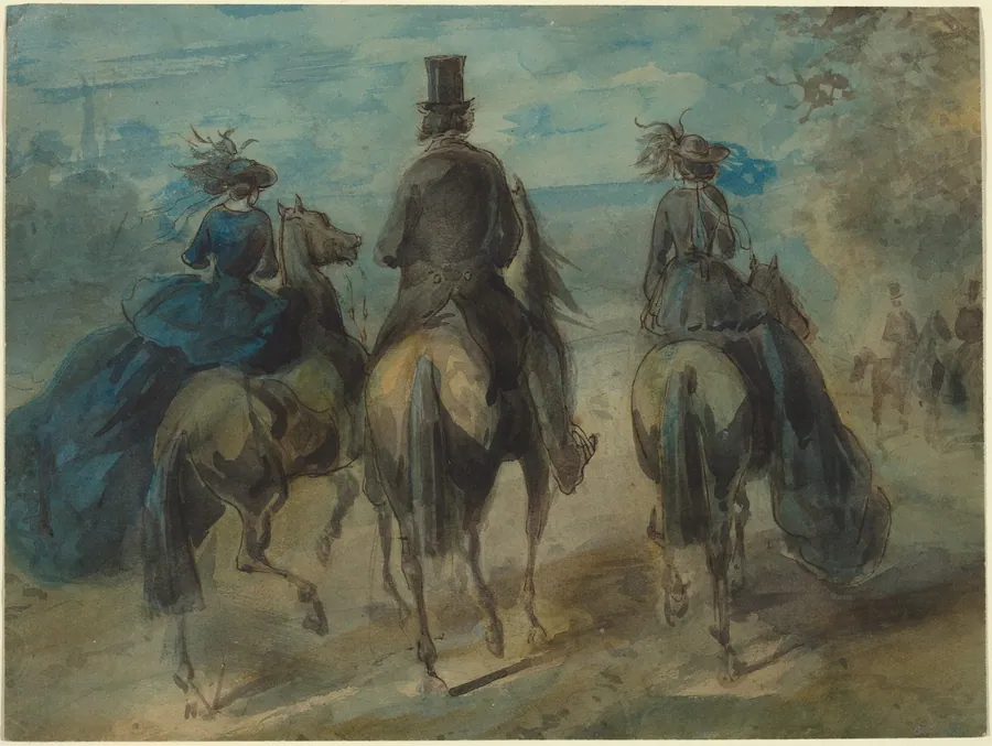 Promenade in the Bois by Constantin Guys