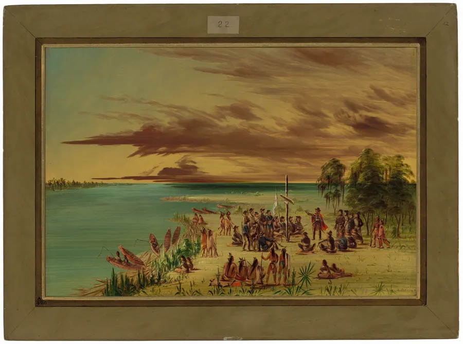 La Salle Claiming Louisiana for France.  April 9, 1682 by George Catlin