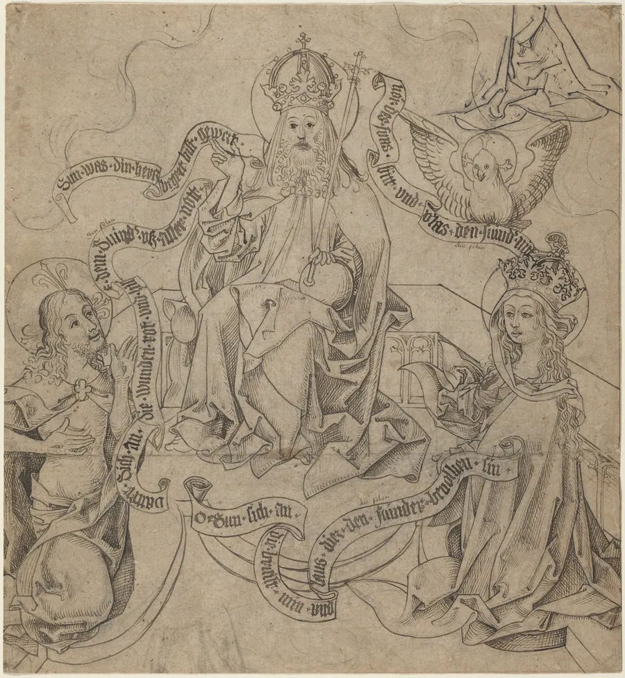 Christ and Mary Interceding with God the Father by German 15th Century