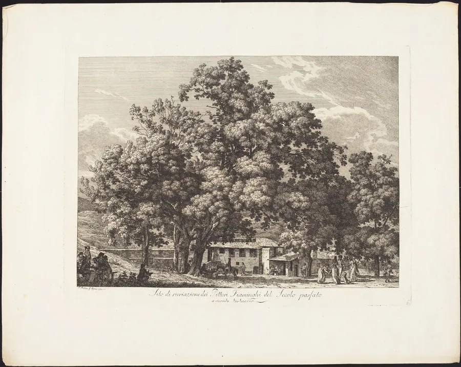 Sito di ricreazione dei Pittori Fiaminchi del Secolo passato a Monte Testaccio by Jacob Wilhelm Mechau