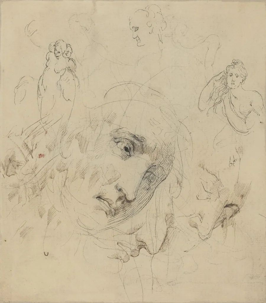 Studies with Central Female Face by John Hamilton Mortimer